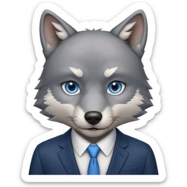 wolf in business suit sticker