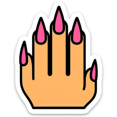 pink gothic nails sticker