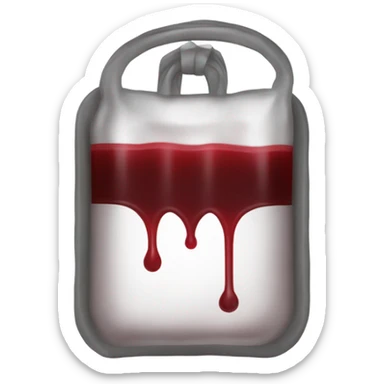 bag for transfusing red dark liquid  sticker