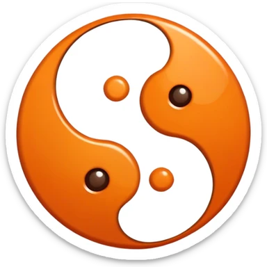 Orange and brown ying yang sticker
