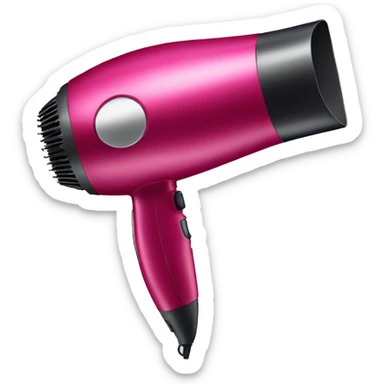 Realistic isolated raspberry color hair dryer sticker