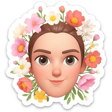 Face in Flowers memoji sticker