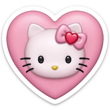hello kitty heart`no mouth sticker