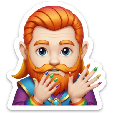 rainbow nail dwarf sticker
