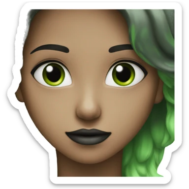 Half black and half Green heart sticker