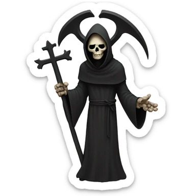 Reaper with a cross sticker