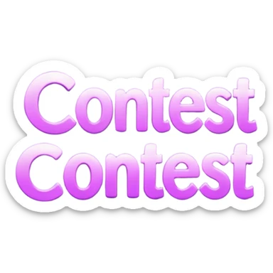 "CONTEST" purple color lettering sticker