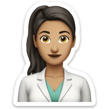 latina woman HR manager pony tail black eyes sticker