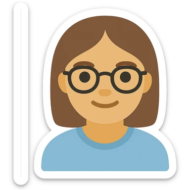 Add glasses to the woman, flat color style, soft features, approachable look, for user profile, with no background sticker