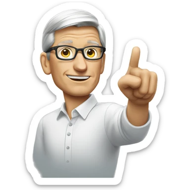 Tim Cook pointing  sticker