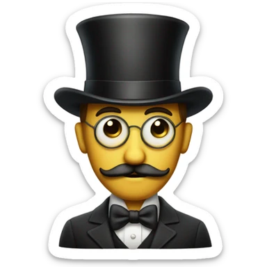 Fancy serious guy with a monocle and top hat and mustache sticker