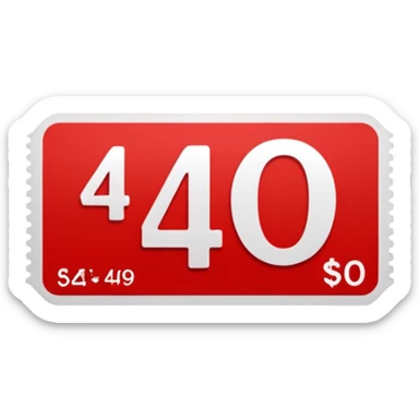 A $49 coupon code sticker