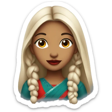 A indien beautiful girl with classes and red lipstick sticker