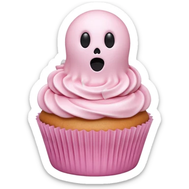 Happy Halloween cupcake pastel pink sticker