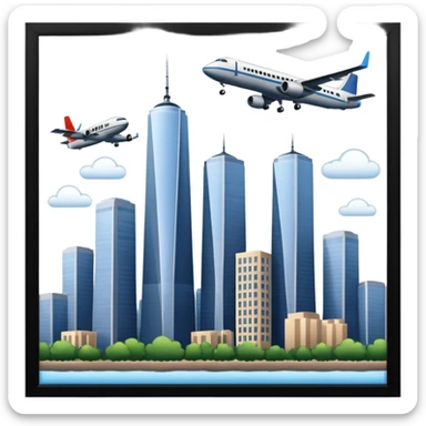 Twin towers and plane sticker