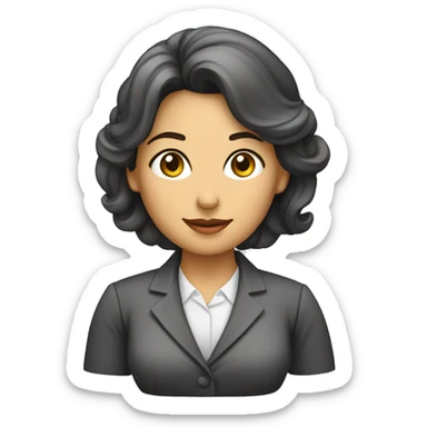 Una mujer empresaria y que sea morena frente una computadora  sticker