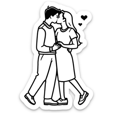 Couple kiss  sticker
