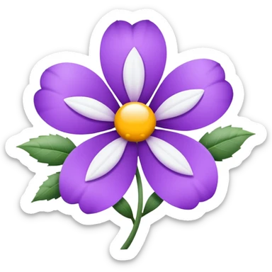 purple flower with snow behind it sticker