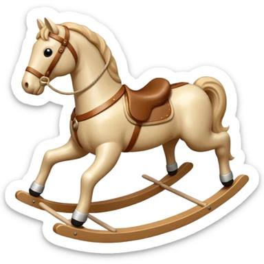 beige plus Rocking Horse sticker