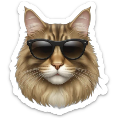 maine coon with sunglasses sticker