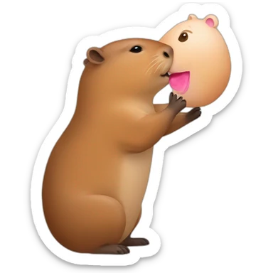capybara sending little kisses sticker