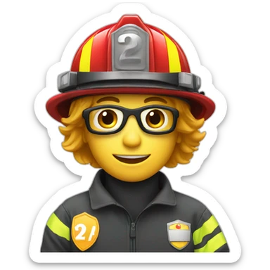 Formula icon with firefighter helmet  sticker