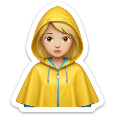 girl with rain poncho sticker