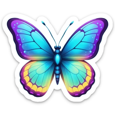 Bioluminescent nebulae abyssal dark and neon-glowing nightly dusky starry sparkly butterfly sticker