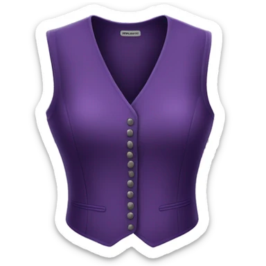 Realistic womens dark purple vest blouse. sticker