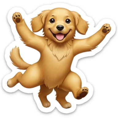 Dog dancing through life sticker