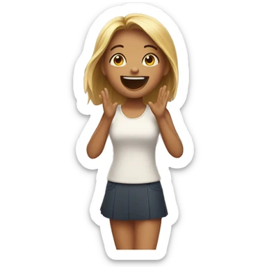 Girl is happy and exited  sticker