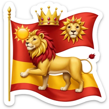 Please make me the lion and sun crowned flag. sticker