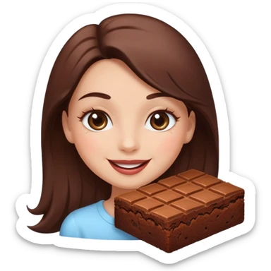 brownie with a feminine vibe, Feminine facial features with expressive eyes and lashes, soft lips, confident attitude.  420-friendly aesthetic sticker