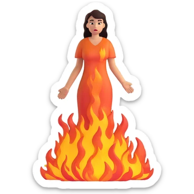 fire woman standing sticker