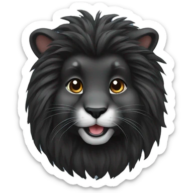 Black lionhead rabbit sticker