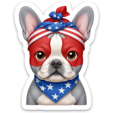 Gray Frenchie Memorial Day sticker