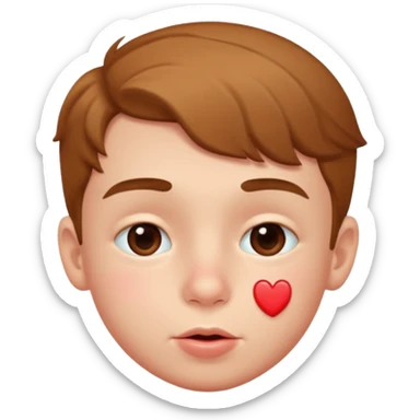 boy with a kiss on his cheek sticker