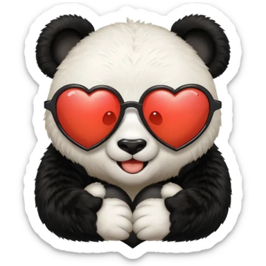 Panda with heart shades glasses sticker