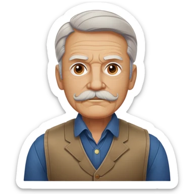 Minister of Defense, old man in vest, mustache, from captain america: civil war sticker