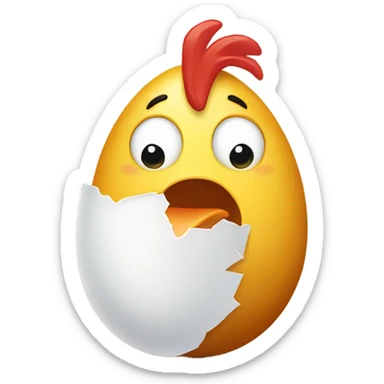 A chicken egg breaking and saying “I like you” sticker