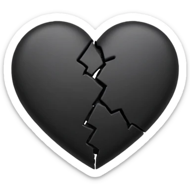 An smal black broken heart Emoji sticker