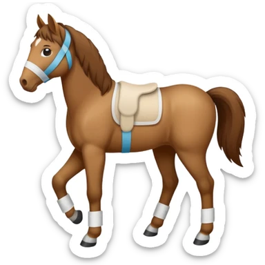 horse with one bandaged leg sticker