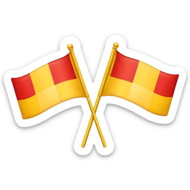 Similar to 🇮🇩 with yellow colour 50% and red colour 50% of 2 strip sticker