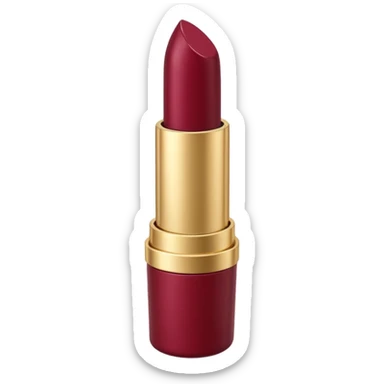 Burgundy lipstick, 10k gold container sticker