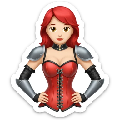 woman with corset armour sticker