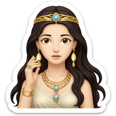 greek goddess back hair sticker