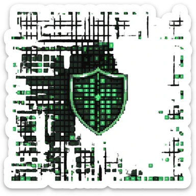 protective shield with binary code pattern and magical energy field sticker