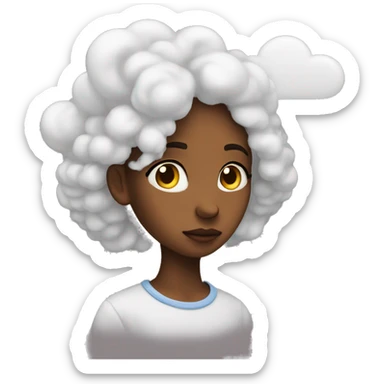 Girl cloud thinking sticker