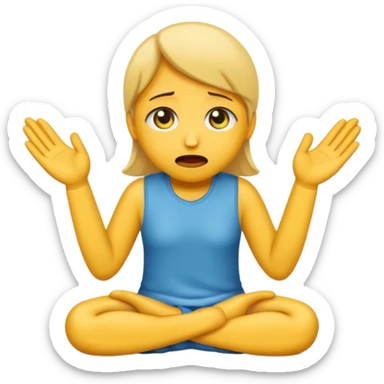 Emoji on hands and knees begging for life sticker