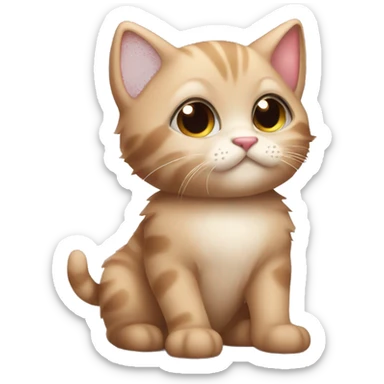 beautiful kitten giving kisses and filled with hearts and kisses sticker